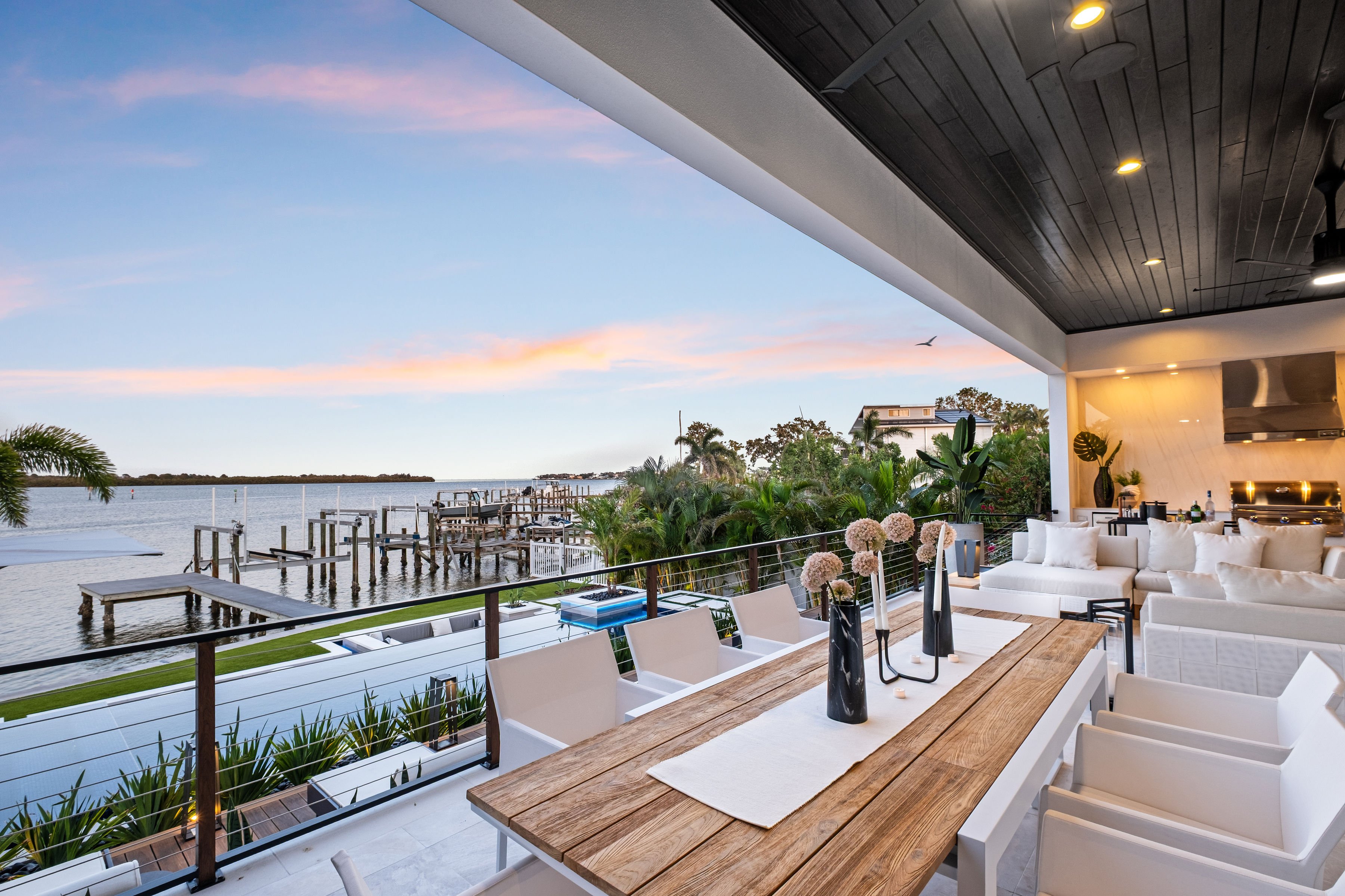 Upscale Patio Furniture overlooking Tampa Bay