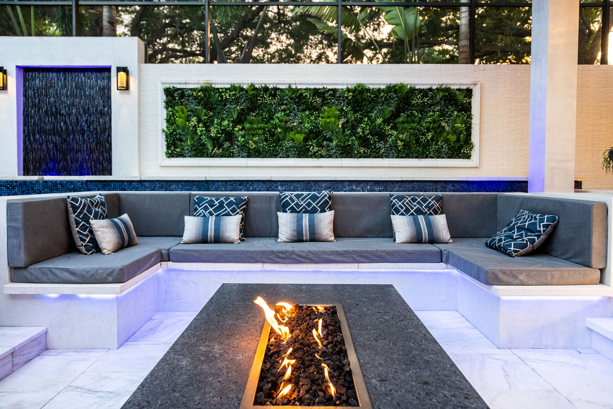 Reflections Outdoor Living Design with Fire Feature by Solana Outdoor Living